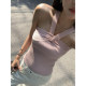 
pusumede self-focused pure hot girl knitted suspender vest female slim temperament sleeveless off-shoulder top