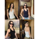 
pusumede slack vibe V-neck suspender vest for women in summer wear sexy hot girl I-length backless sleeveless top