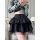 Women's spring and autumn new style short skirt mesh fluffy skirt high waist jk cake A-line tie skirt set
