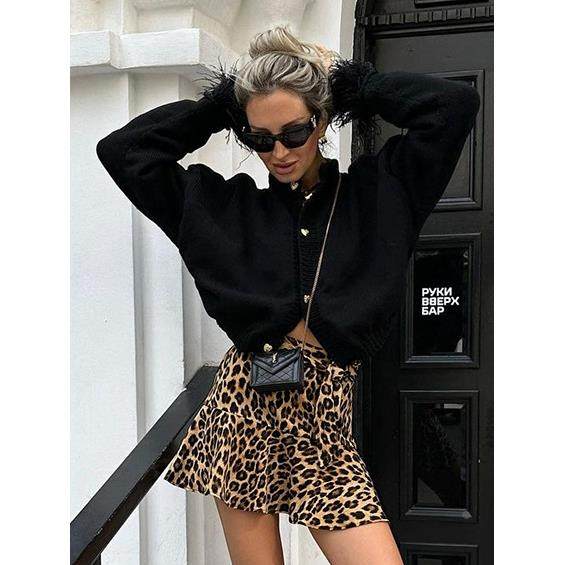 Leopard Polyester A Placing Tongtong Dress Skirt 2025 European and American Spring Fashion Casual Short Skirt Customization