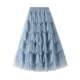 Cake skirt 2025 autumn new mesh long skirt design skirt versatile mesh spliced ​​puffy skirt 1219 custom