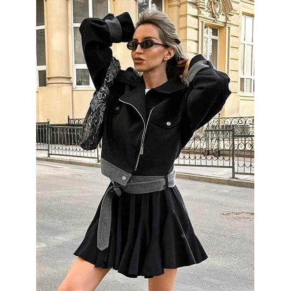 French chiffon pleated commuter style skirt 2025 European and American summer fashion new versatile miniskirt for women customization
