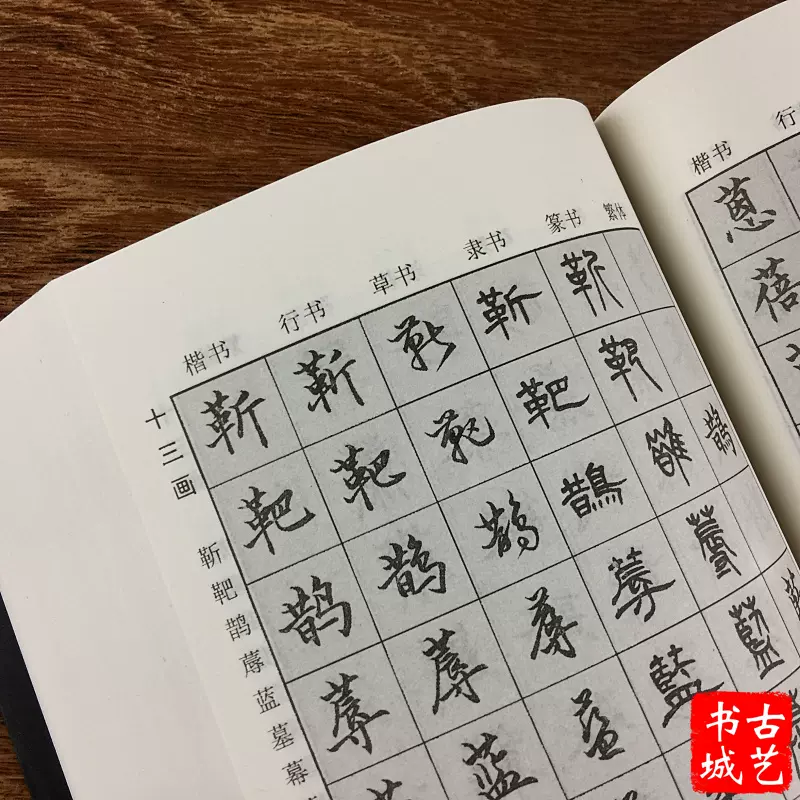 7000汉字五体毛笔书法字典 楷行篆隶草书临摹字帖工具笔画索引