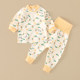 Baby pure cotton underwear set spring and autumn underwear home clothes toddler base baby autumn clothes and autumn pants pajamas snap crotch