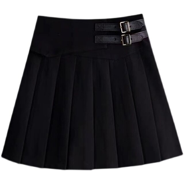 Large size slim and pleated skirt, small short skirt, fat mm Korean versatile A-line skirt, spring and summer belly-covering skirt