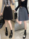 Fat M retro belt mid-length skirt for women in spring small short skirt large size slim and a pleated skirt
