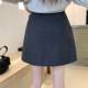 Large size autumn and winter new wool pleated skirt age-reducing A-line short skirt anti-lighting and slimming the belly-covering college style skirt