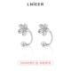 999 sterling silver flower earrings and earrings, light luxury niche design sense 2025 new earrings for women