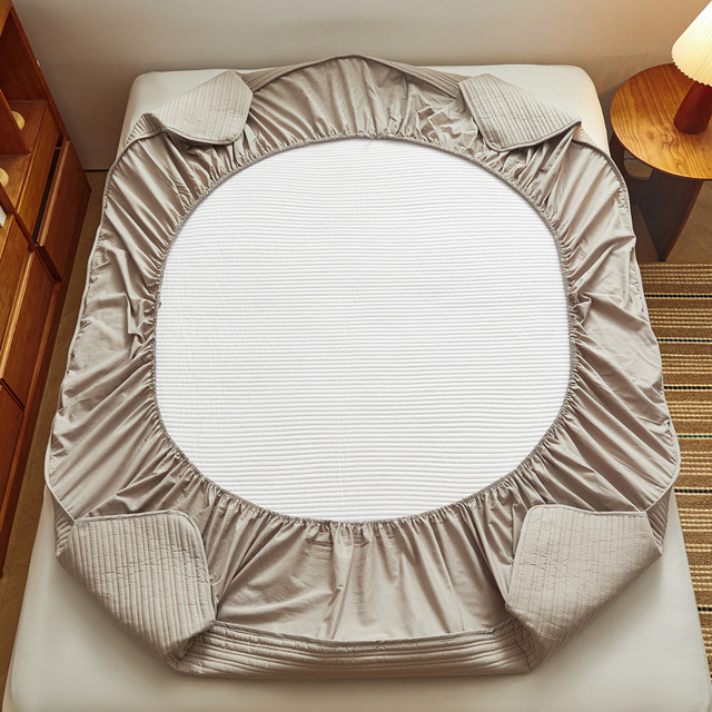 Category Aa maternal and infant grade Xinjiang 100% cotton cotton fitted sheet single piece thickened quilted 100% cotton non-slip bed cover cover for all seasons