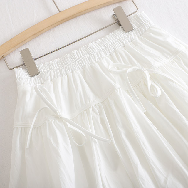 Colorful series! 2025 summer new fashionable and versatile sweet age-reducing high waist bow tied A-line skirt short skirt