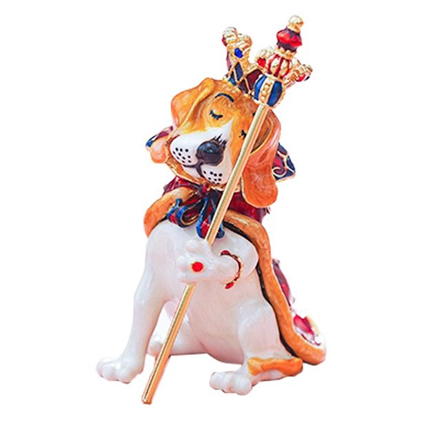 A Dog King Handmade Enamel Jewelry Box Small 2024 Red New Year Christmas Birthday Gift Portable Ornament