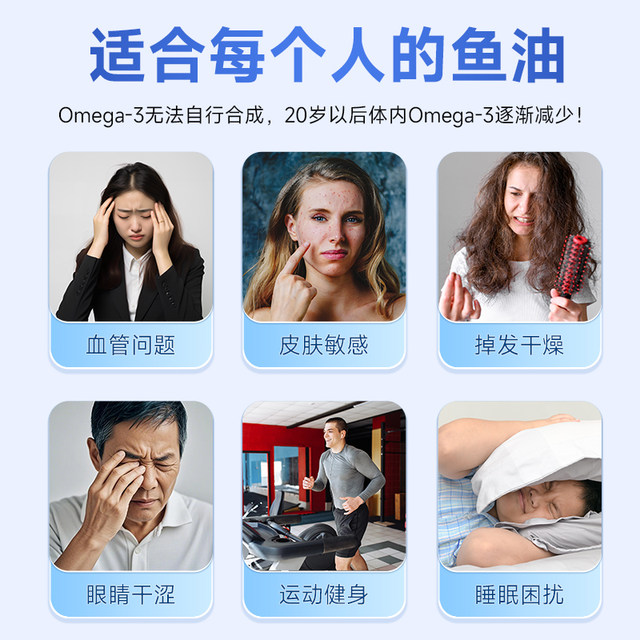 Deep-sea fish oil omega3 can enhance memory of middle-aged and elderly people. Cod liver oil eye protection, brain and blood vessel cleaning products
