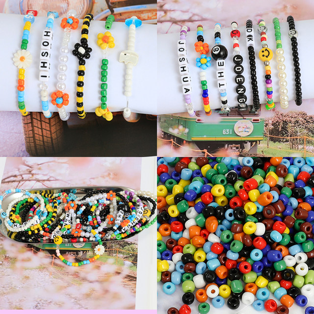 Solid color 2 3 4MM ceramic rice beads natural color woven bracelet necklace ring hairpin DIY handmade bead material