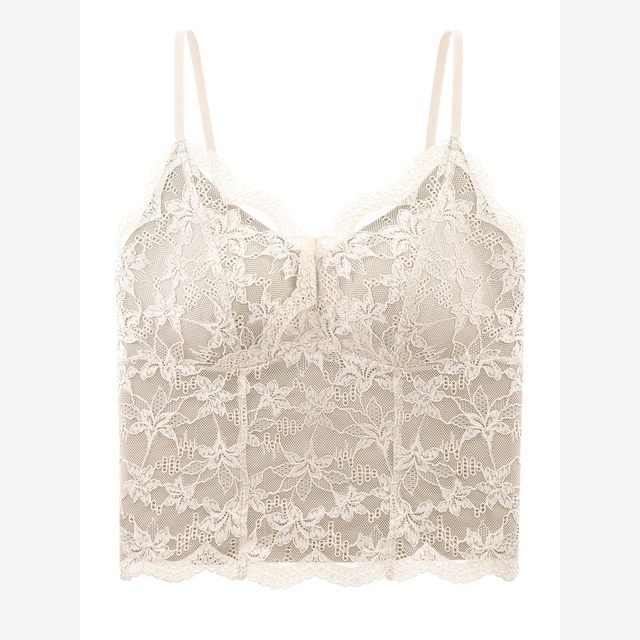 Lace with breast pads, beautiful back, vest and suspenders, women's brushed warm and pure desire slimming bottoming top