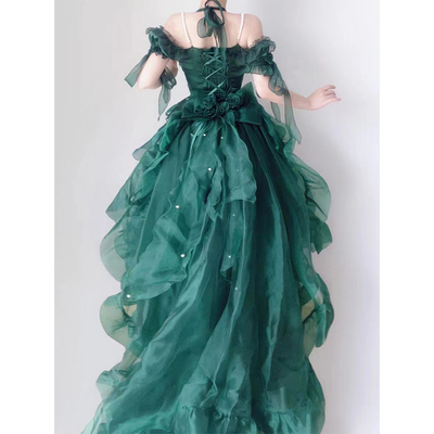 taobao agent Green dress, small princess costume, Lolita style, Lolita OP
