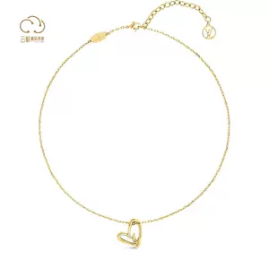 Louis Vuitton M01424 LV Iconic Heart Necklace, Gold, One Size