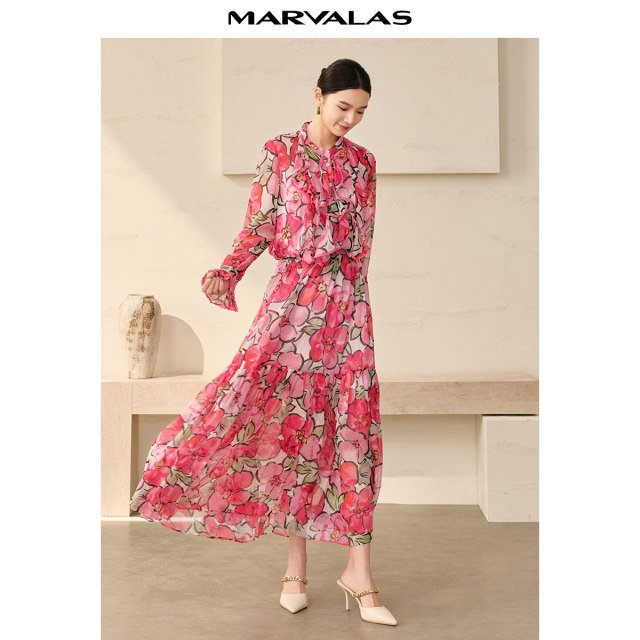 Mandesy design shirt 2025 autumn new fashion contrast printed shirt lace flared sleeve top for women
