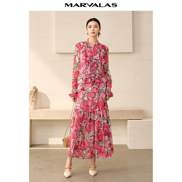 Mandesy design shirt 2025 autumn new fashion contrast printed shirt lace flared sleeve top for women