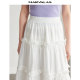 Mandesil's leisel tense skirt 2025 summer new fashion lotus leaf ear earrings high waist A-line skirt for women