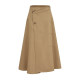 Mandesi cotton solid color skirt 2025 summer new high-waisted literary medium-length spliced ​​A-line skirt for women