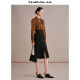 Mandeshi elegant skirt 2025 autumn new product high-waisted temperament commuter mid-length skirt with hip-covered long skirt