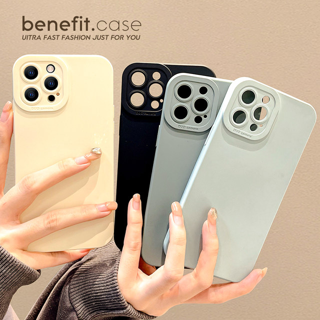 Benefit simple ins solid color far peak blue 17pro16 suitable for 15 apple 13promax mobile phone case iphone12 new 14promax liquid 11 silicone xsmax anti-fall xr women 8pl