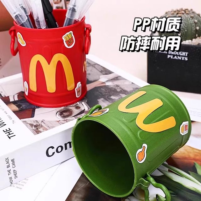 McDonald cute creative pen holder retro high-value personalized ornaments student desktop office stationery storage box