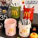 McDonald cute creative pen holder retro high-value personalized ornaments student desktop office stationery storage box
