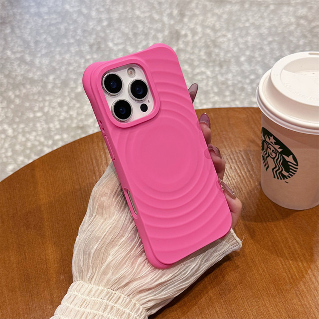 Magnetic charging wave CASE liquid silicone suitable for Apple 17promax mobile phone case 2025 new iphone16 internet celebrity 15 all-inclusive air bag anti-fall 14 replacement high quality 13 protective cover