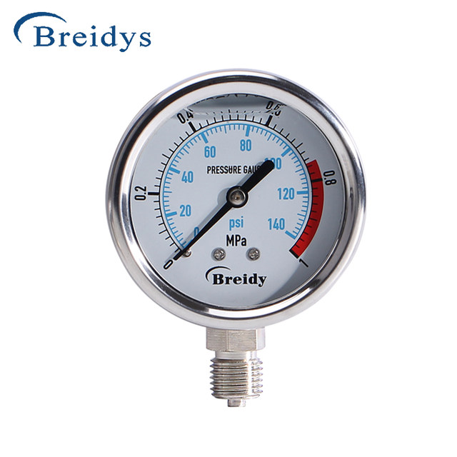 Pressure gauge YN60 stainless steel shock-resistant radial pressure gauge oil pressure water pressure air pressure 0-1.6/100MPa multi-range