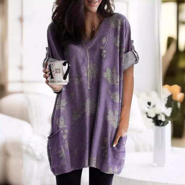 New European and American autumn long-sleeved casual pocket shirt top for women
