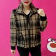 New winter gold mink thickened warm coat fashionable plaid short all-in-one velvet top for middle-aged and elderly mothers