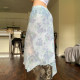 IAEY French romantic retro floral low waist skirt beach vacation style ruffle pure slit midi skirt