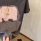 Gray heavy industry embroidered small elephant short-sleeved T-shirt for women 2025 summer new loose age-reducing versatile half-sleeved top