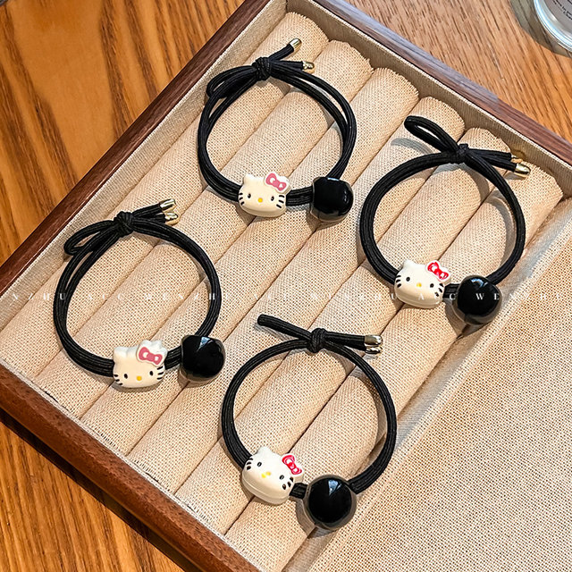 Simple headband female cute cat hair rubber band hairband 2025 new high elastic hair accessories ponytail hairband