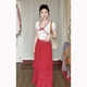 French retro polka dot printed ruffle red high skirt summer new temperament elegant cake long skirt women