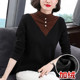Developer middle-aged mother dressed base shirt for women in fashion 2025 plus velvet warm large size autumn and winter half turtleneck top