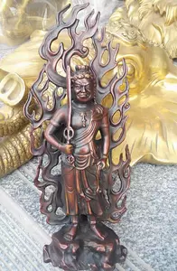 第1位獲得!】 彫刻 真言宗 仏教美術品 銅製品 豪華!仏像不動明王立像