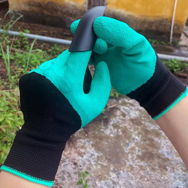 Gardening gloves for puncture-proof waterproof with claws and wear-resistant scattering ground, weeding and digging soil, special garden flower and vegetable protection gloves