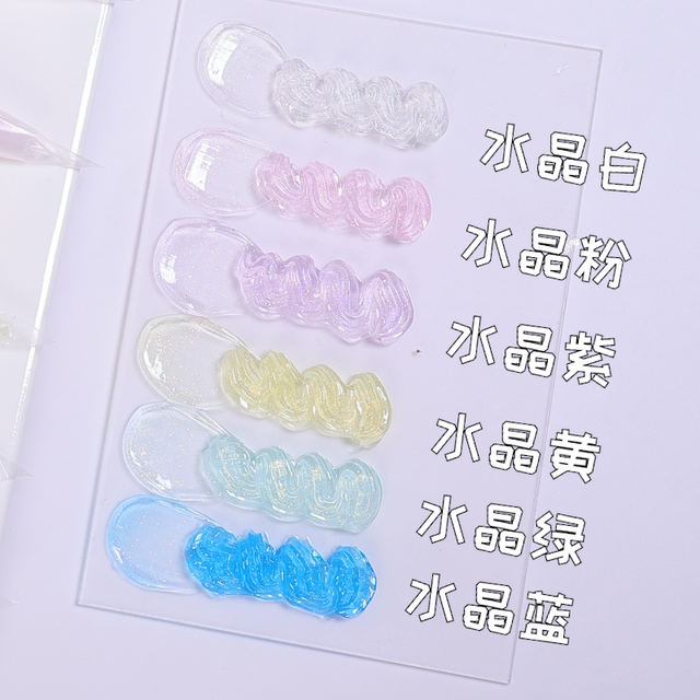 
Cream polarized glue transparent crystal system pearled crystal glue mobile phone case handmade DIY material hair clip