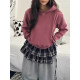 Sweet bow tie contrasting plaid skirt for women in spring 2025 high waist A-line layered cake skirt ass curtain