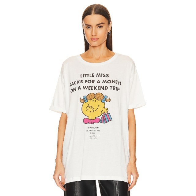 The Laundry Room Cartoon Pattern Loose T-shirt White Round Neck Short Sleeve Casual Top REVOLVE