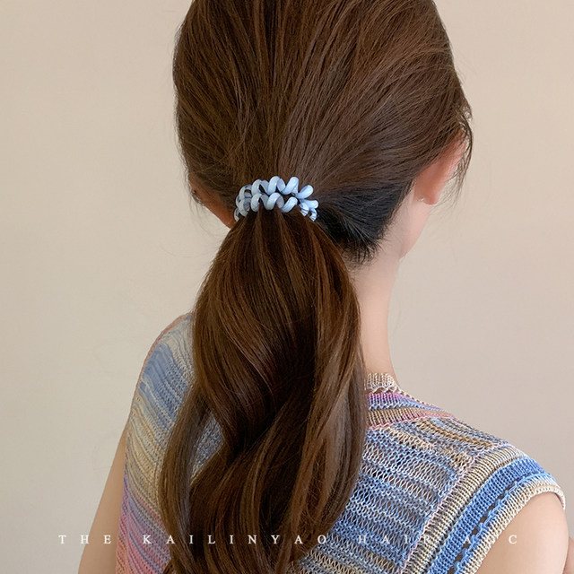 Seamless phone cord hair tie for women in summer, ponytail headband does not hurt hair rubber band 2025 new high-end hair rope headwear