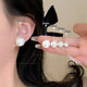 Steamed bun large pearl earrings for women 2025 new hot style high-end autumn and winter earrings light luxury non-pierced ear clip earrings