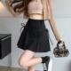 Irregular suit skirt girl spring and summer high -waisted high -waisted half skirt A -line pleated skirt small
