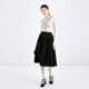 Qiushui Yiren retro style high waist A-line skirt 2025 spring and autumn new style women's commuting versatile black midi skirt
