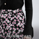 Qiushui Yiren Exole floral chiffon straight skirt autumn girl elegant versatile slit midi skirt