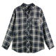 Early autumn power style plaid shirt for women retro loose slim shirt cardigan large size chic top thin jacket