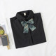 Black long -sleeved shirt female 200JIN [Jin is equal to 0.5 kg] Extra -size fat MM loose JK personalized college wind bow shirt student