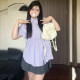 Large size design waist-hugging short-sleeved shirt for women in summer, fat, loose and slimming polo collar front shoulder top
